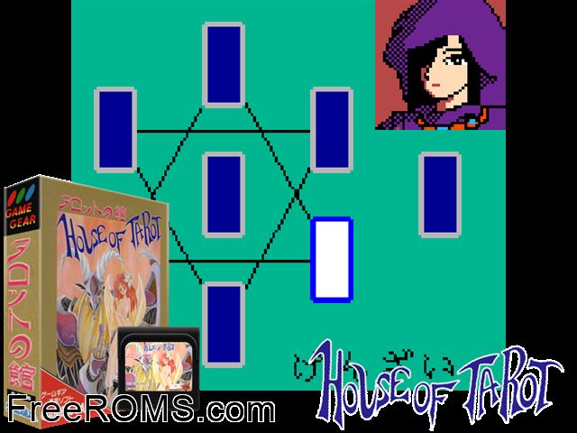 House of Tarot Jap Game Gear game showing 3D box cover and gameplay screenshot
